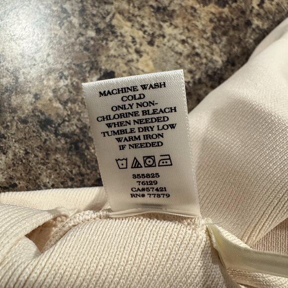 NWT Ann Taylor Dress Minimalist Coastal Grandma Cottage Soft Girl Cream Medium - Picture 4 of 7